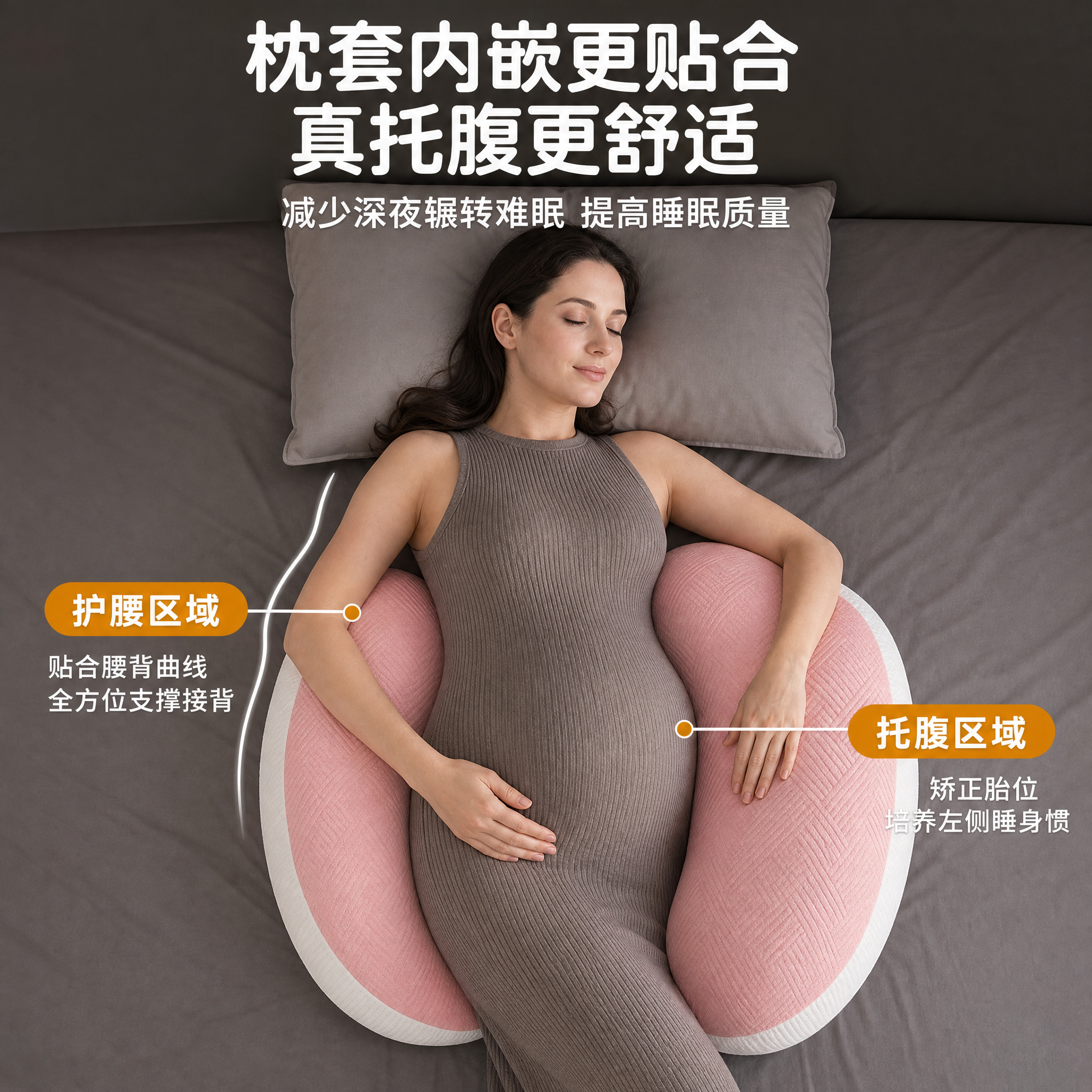 [主图-5] 主题：护腰托腹分区功能详解，核心卖点贴合腰背曲线… - 图片创意预览