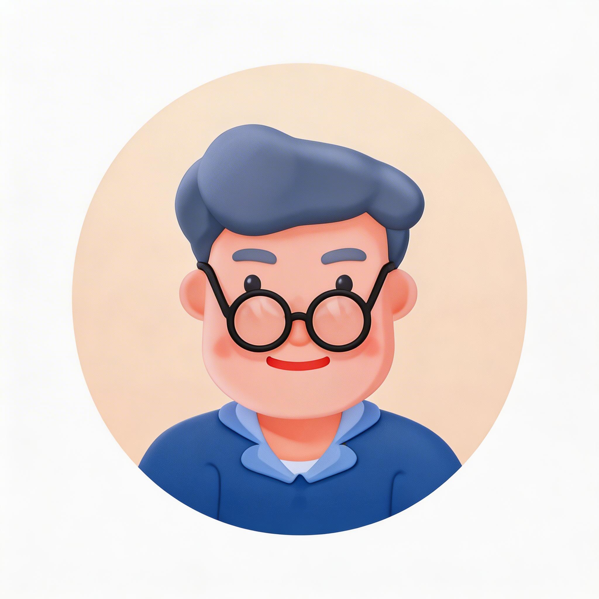裁剪出图片中左上角戴眼镜的爸爸头像，保留圆形边框 - 图片创意预览