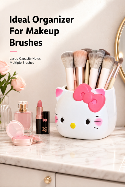 [第6屏] Multi-scenario usage display - use as makeup brush holder on vanity, English version.
[Style]预览效果