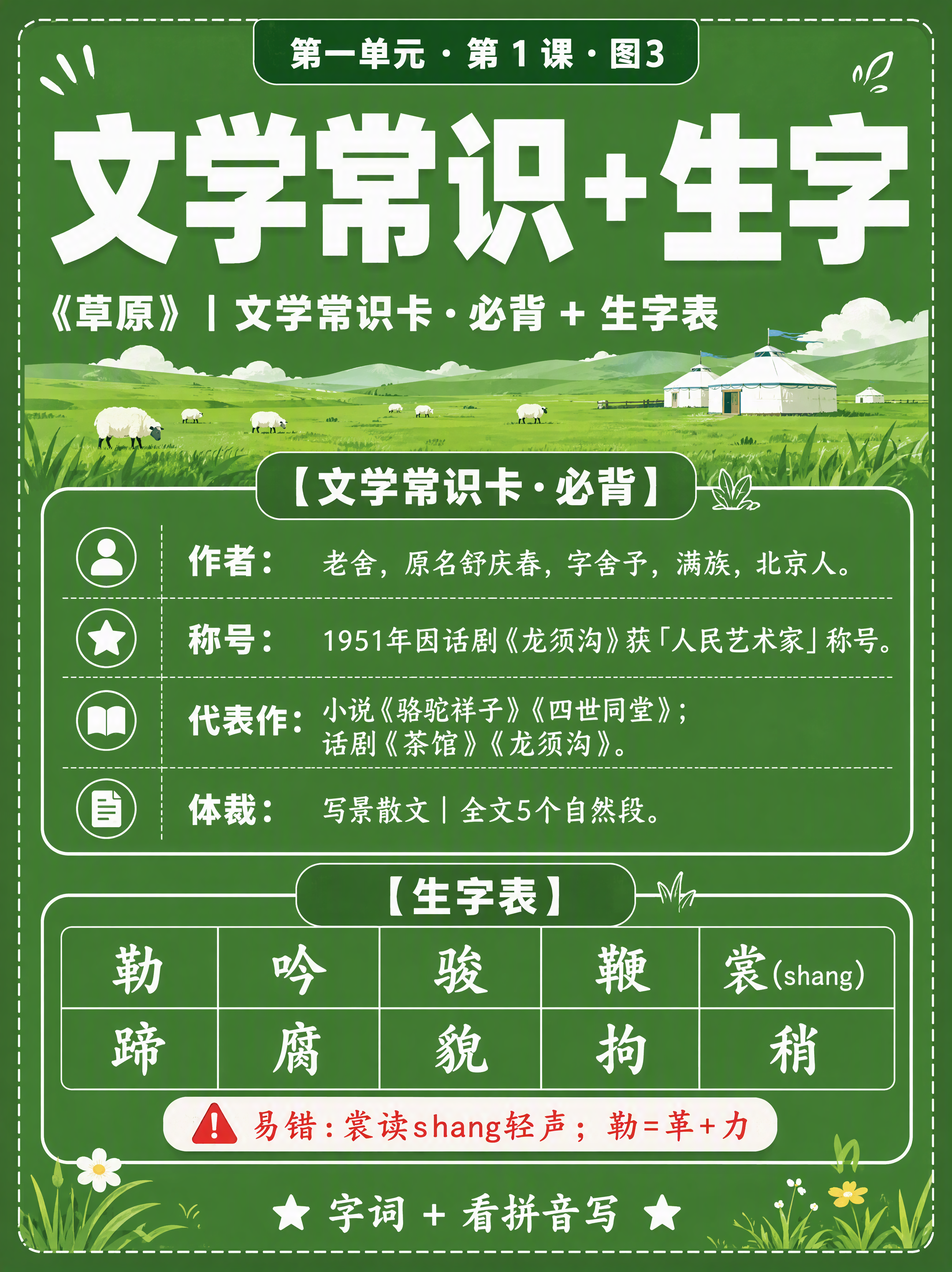 小红书笔记封面，教育手账风，草原绿色系，版式精美，小红书笔记封… - 图片创意预览