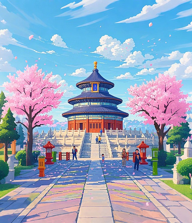 天坛，樱花