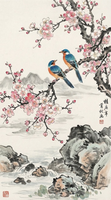 将底部叶子 也改为山水石头预览效果