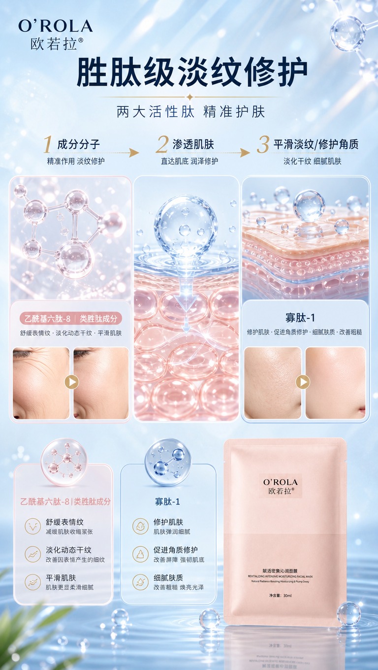 [商品] 使用【图1】欧若拉赋活密集沁润面膜，浅粉色单片面膜袋… - 图片创意预览
