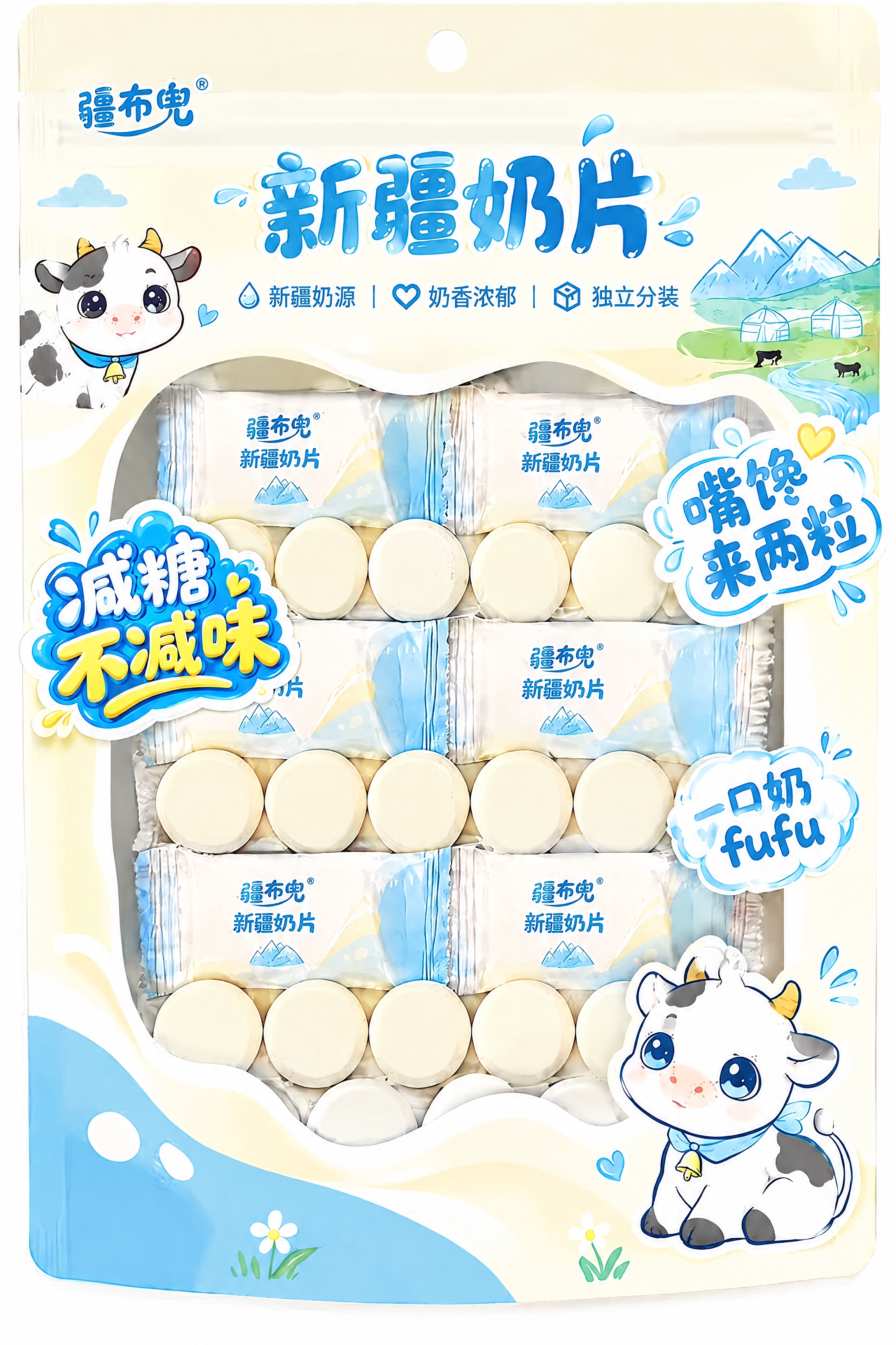 基于参考图修改：1.将左侧"减糖不减味"云朵徽章缩小回之前适中… - 图片创意预览