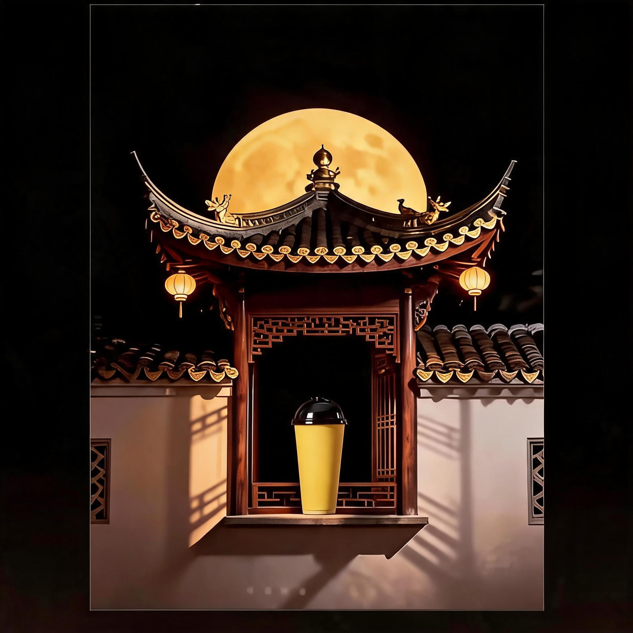 去掉画面中所有文字，包括顶部的Mid-Autumn Festi… - 图片创意预览