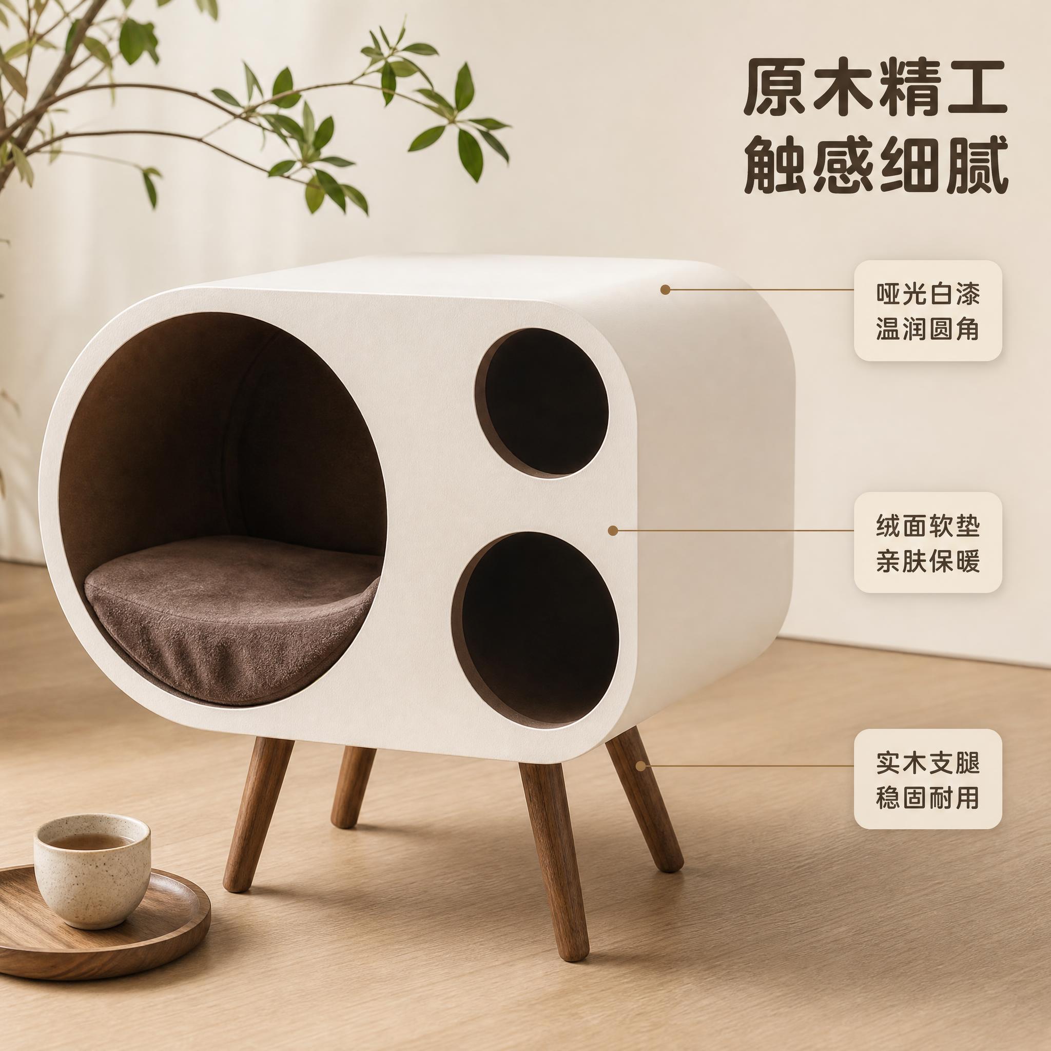 [主图-3] 材质与细节图，强调日式原木精致做工与高级质感，展… - 图片创意预览