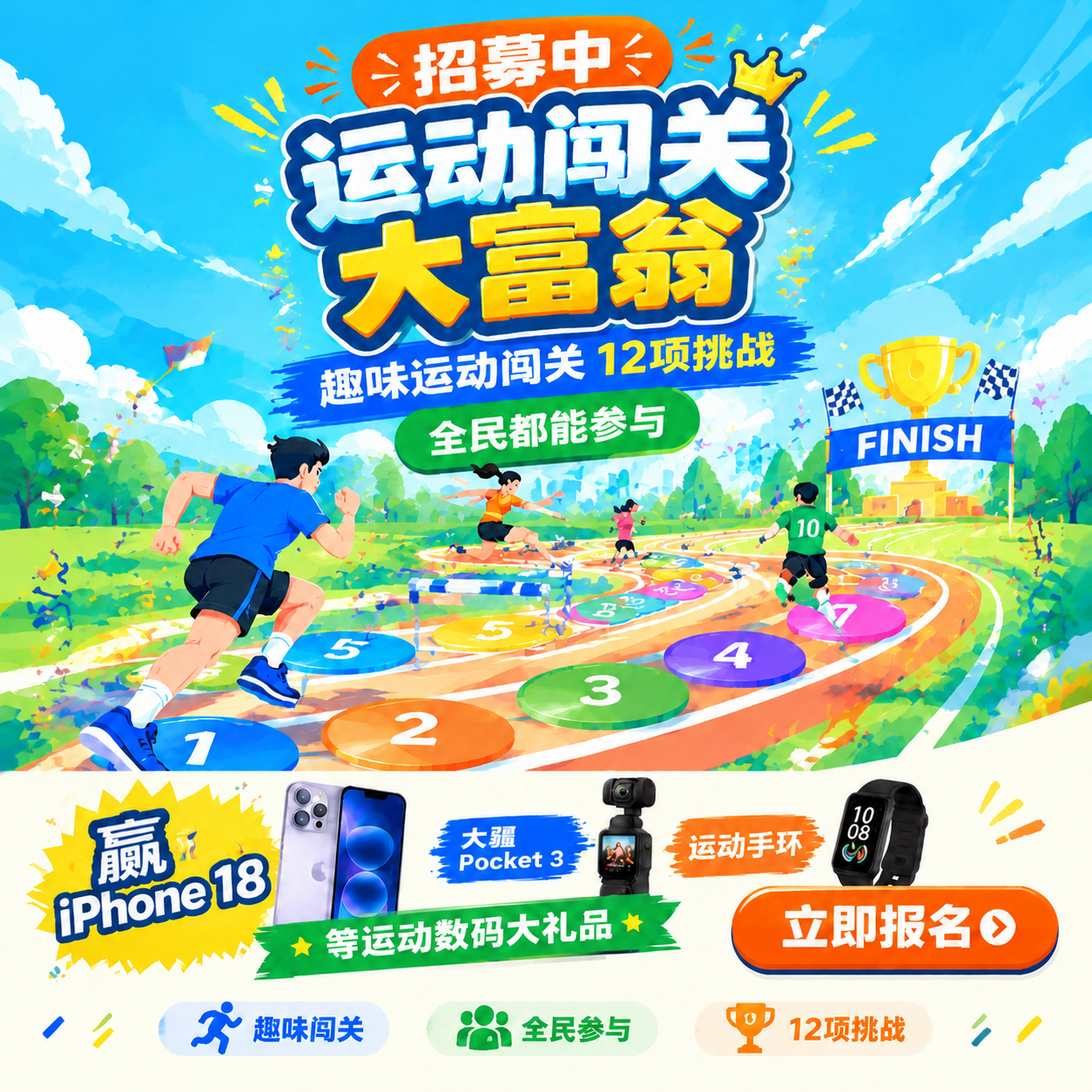 修正海报中的奖品标签文字：当前“大疆 Pocket 3”标签里… - 图片创意预览