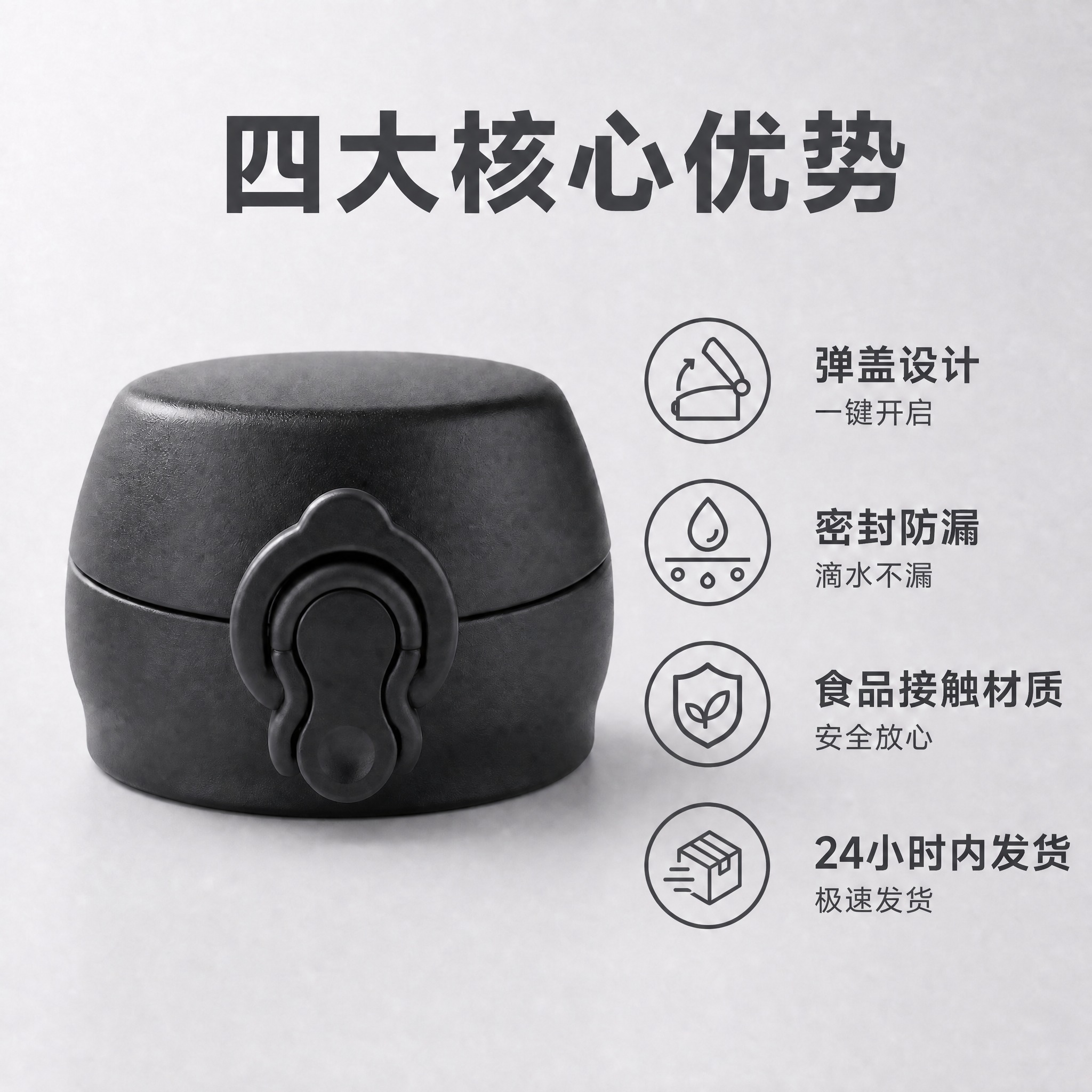 将图片右下角第4个卖点的文字和图标修改：图标改为快递包裹/发货… - 图片创意预览