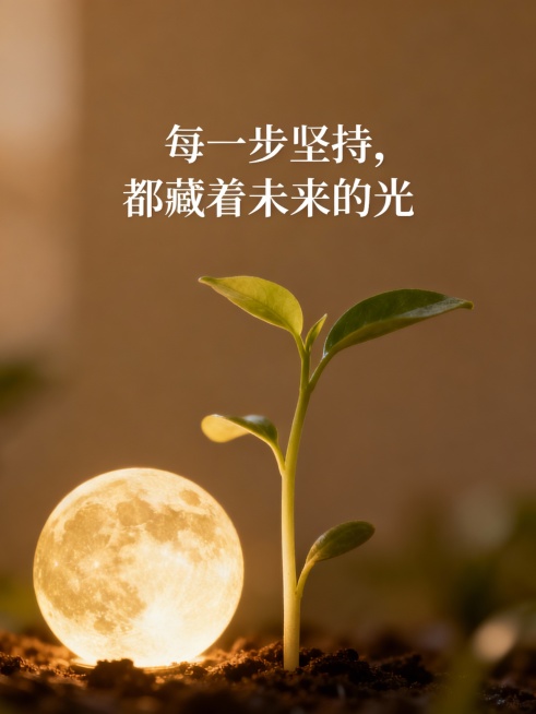 生活从没有白走的路，每一步坚持都算数。不必羡慕他人的光芒，每个人都有自己的花期。那些默默努力的时光，那些咬牙扛过的难关，终会化作底气，让你在属于自己的赛道上，慢慢发光。别着急，别退缩，踏实走好每一步，预览效果