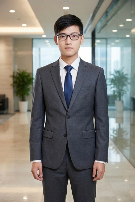 美化人物形象，根据人物面部特征生成职业风格全身照，人物双臂自然下垂预览效果
