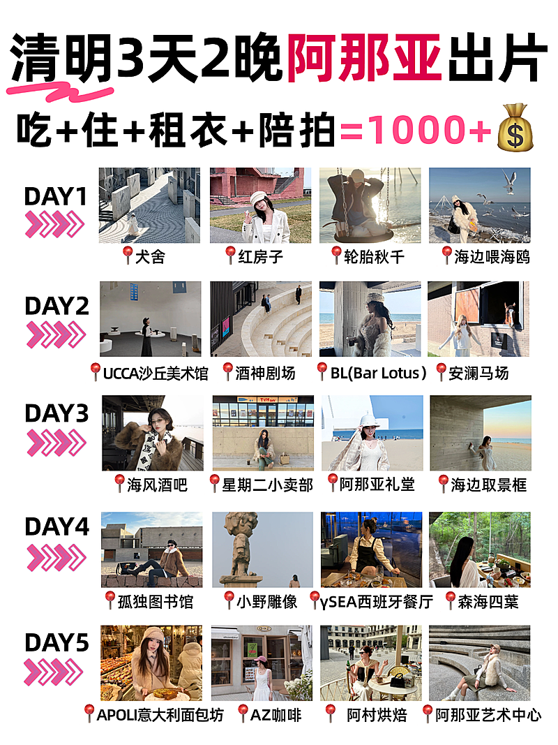 清明旅游出行计划表实物小红书封面