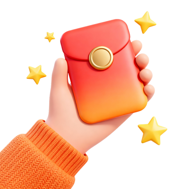 将图片的中的红包改成圆润点的红包，红包中间的圆圈改成实心的预览效果