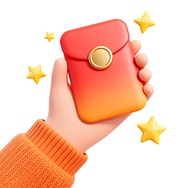 将图片的中的红包改成圆润点的红包，红包中间的圆圈改成实心的