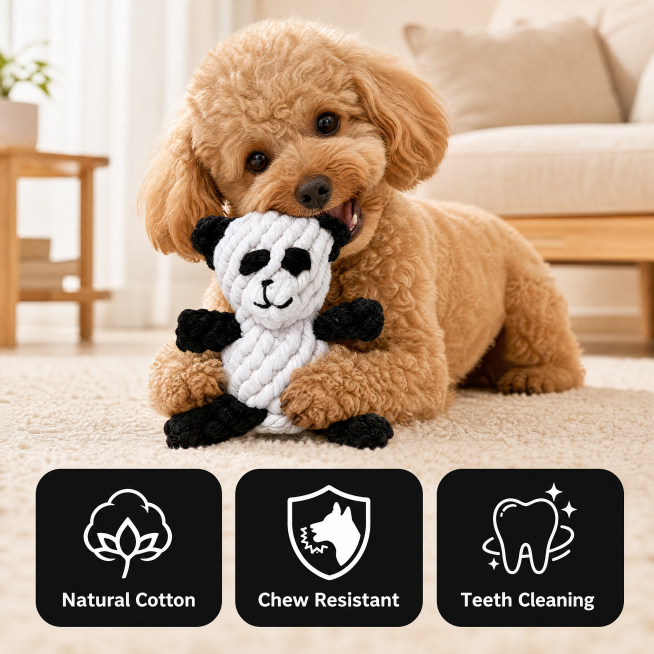 [主图-2] Core selling points display of panda cotton rope dog toy.
[Atmosphere Style] Functional comme预览效果