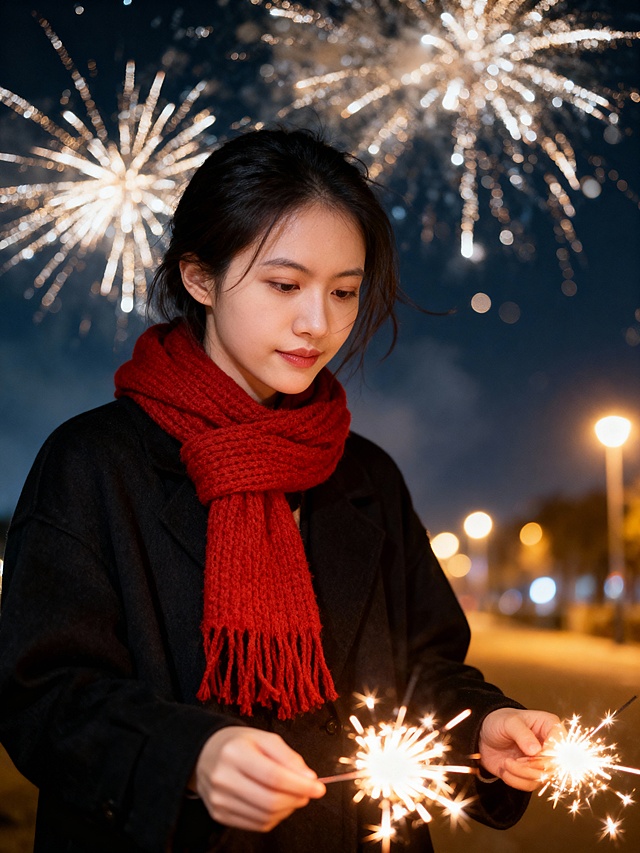 元旦跨年唯美烟花照