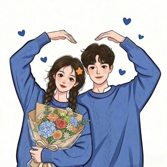 将图片中女孩怀中抱着的水果袋改为一束包装好的鲜花，保持整体插画风格、其他人物元素、背景不变预览效果