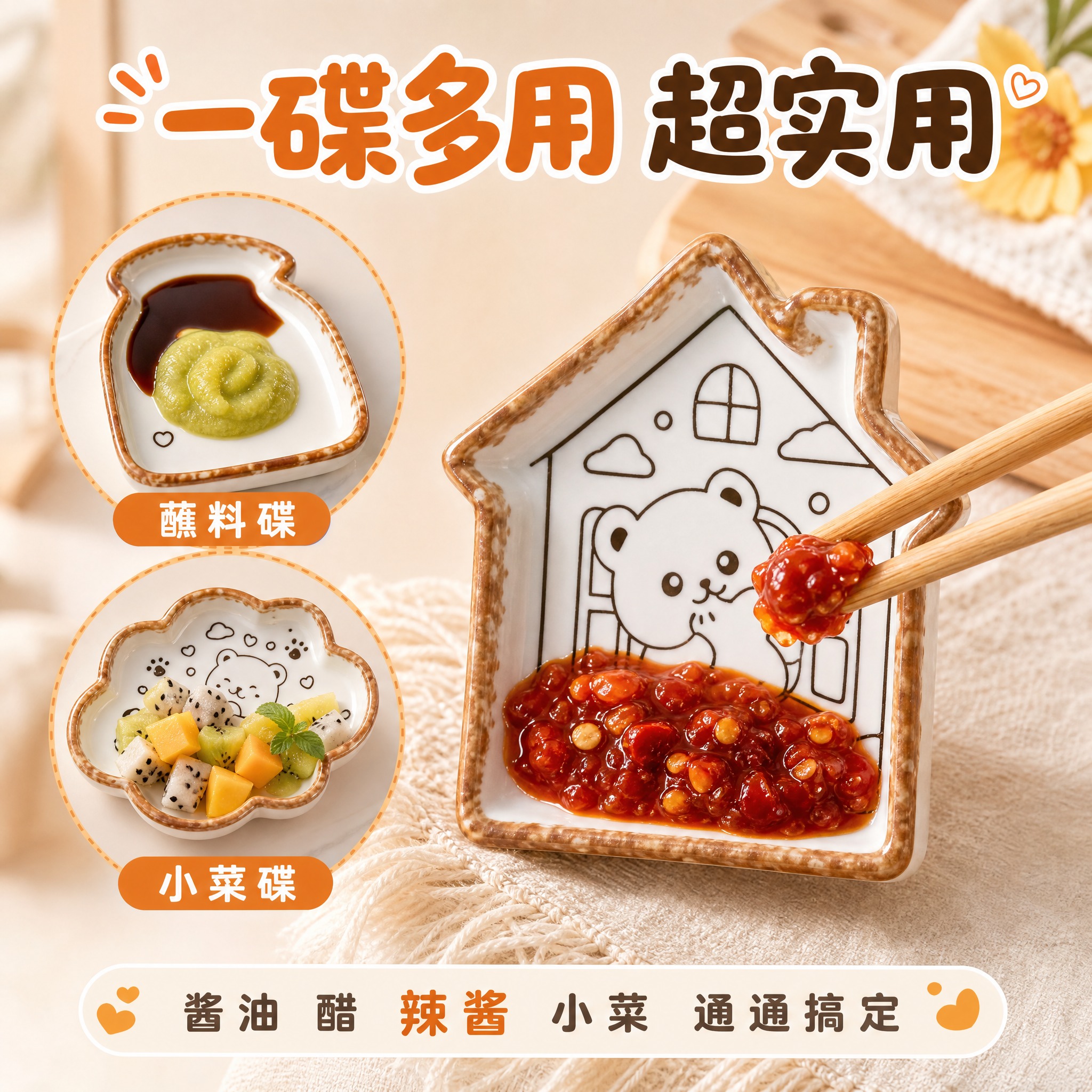 [主图-2] 核心亮点 多用场景展示 蘸料小菜都能装 一碟多用… - 图片创意预览