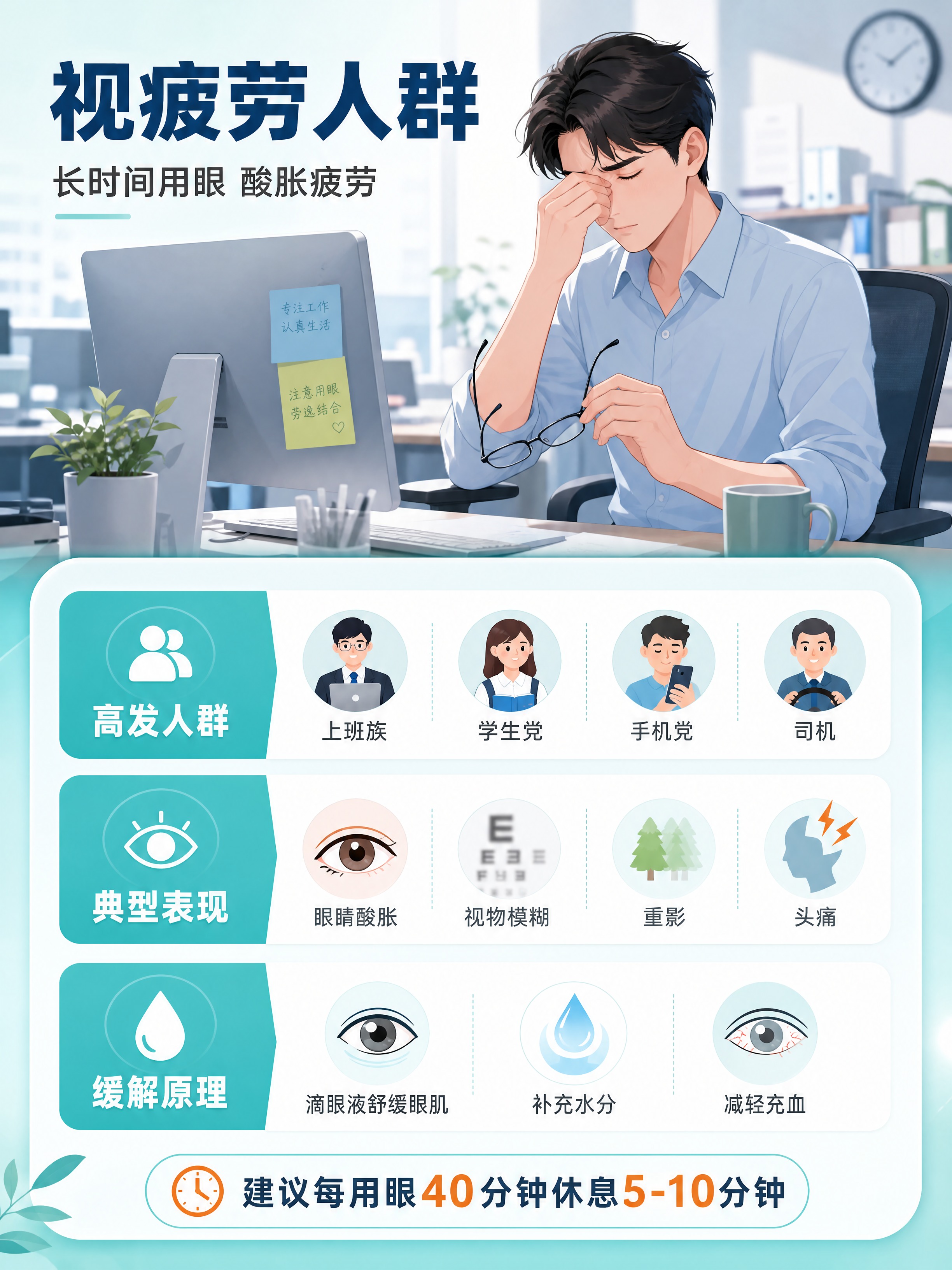 [商品] 无实物产品图，本页为视疲劳人群详解科普页。 [画面]… - 图片创意预览