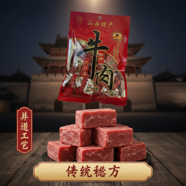 我的产品是平遥牛肉 帮我做20张拼多多高级主图预览效果