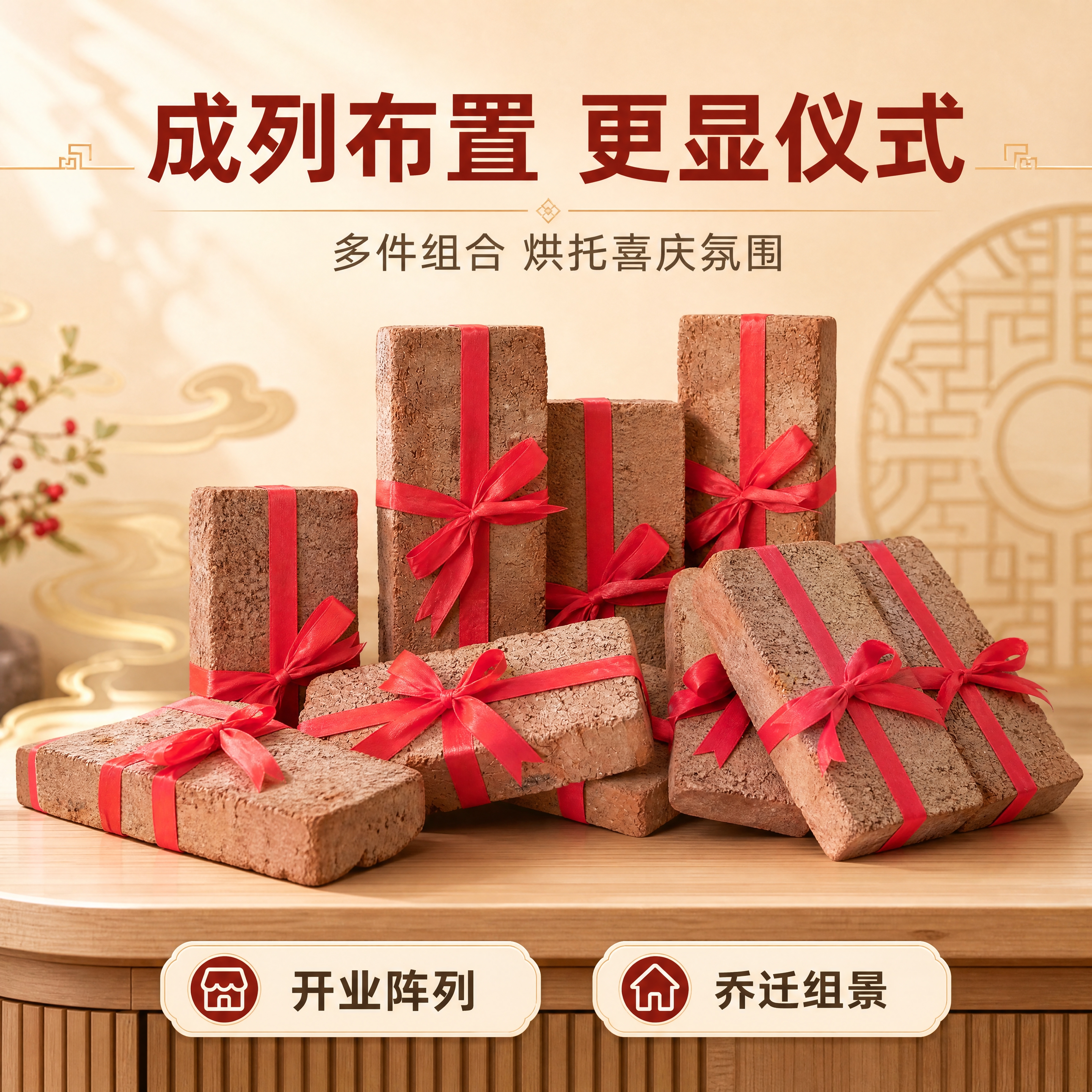 [商品] 使用【图5】多块红砖捆红绳装饰摆件组合图；保留每块红… - 图片创意预览