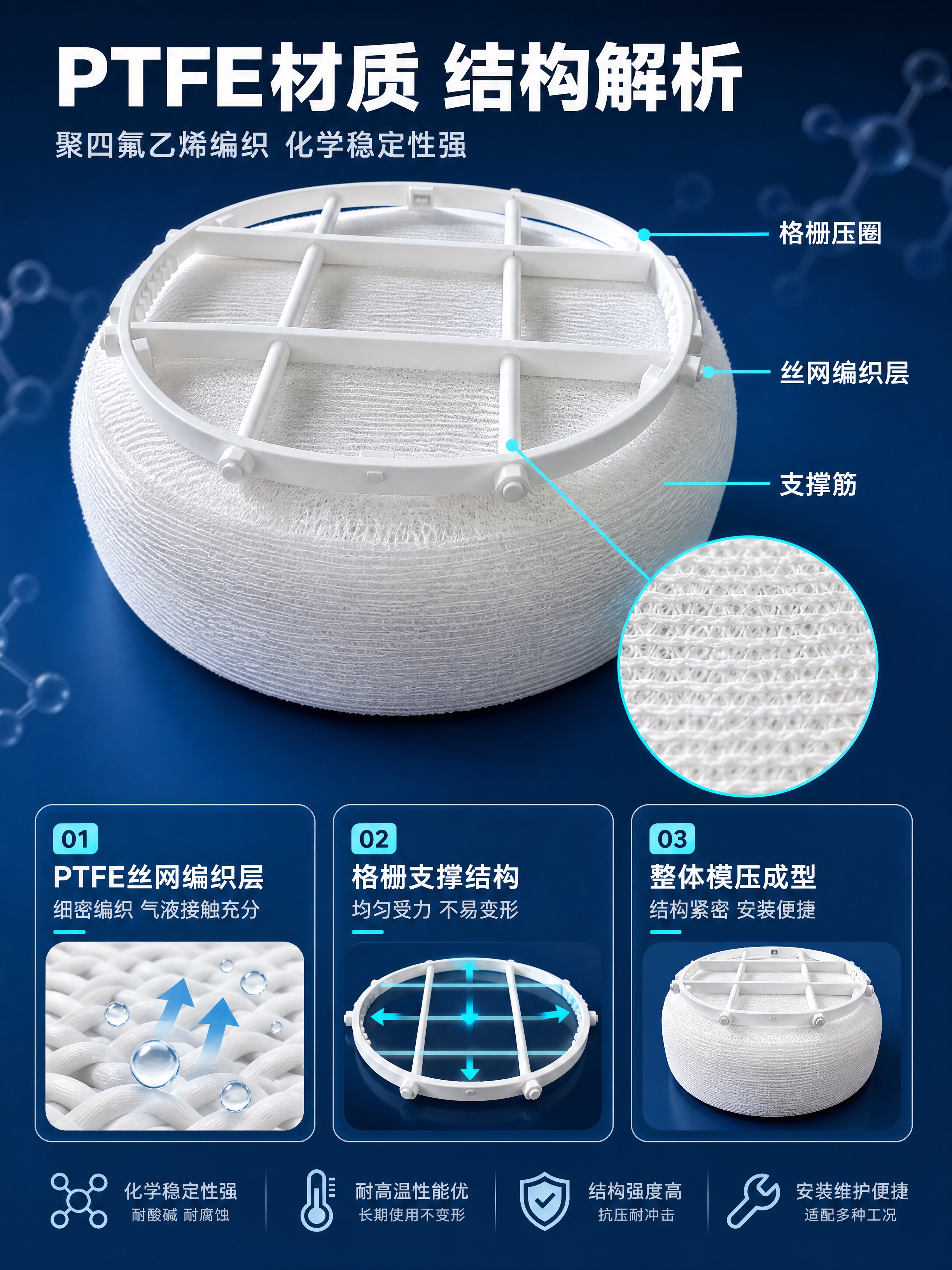[商品] 使用【图1】聚四氟乙烯PTFE四氟丝网除沫器；保留圆… - 图片创意预览