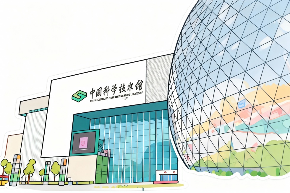 提取图中主题建筑，背景白色，做成贴纸插画形式，扁平风，儿童画形式，插画精美，细节需要勾勒，色彩搭配舒适，大师杰作预览效果