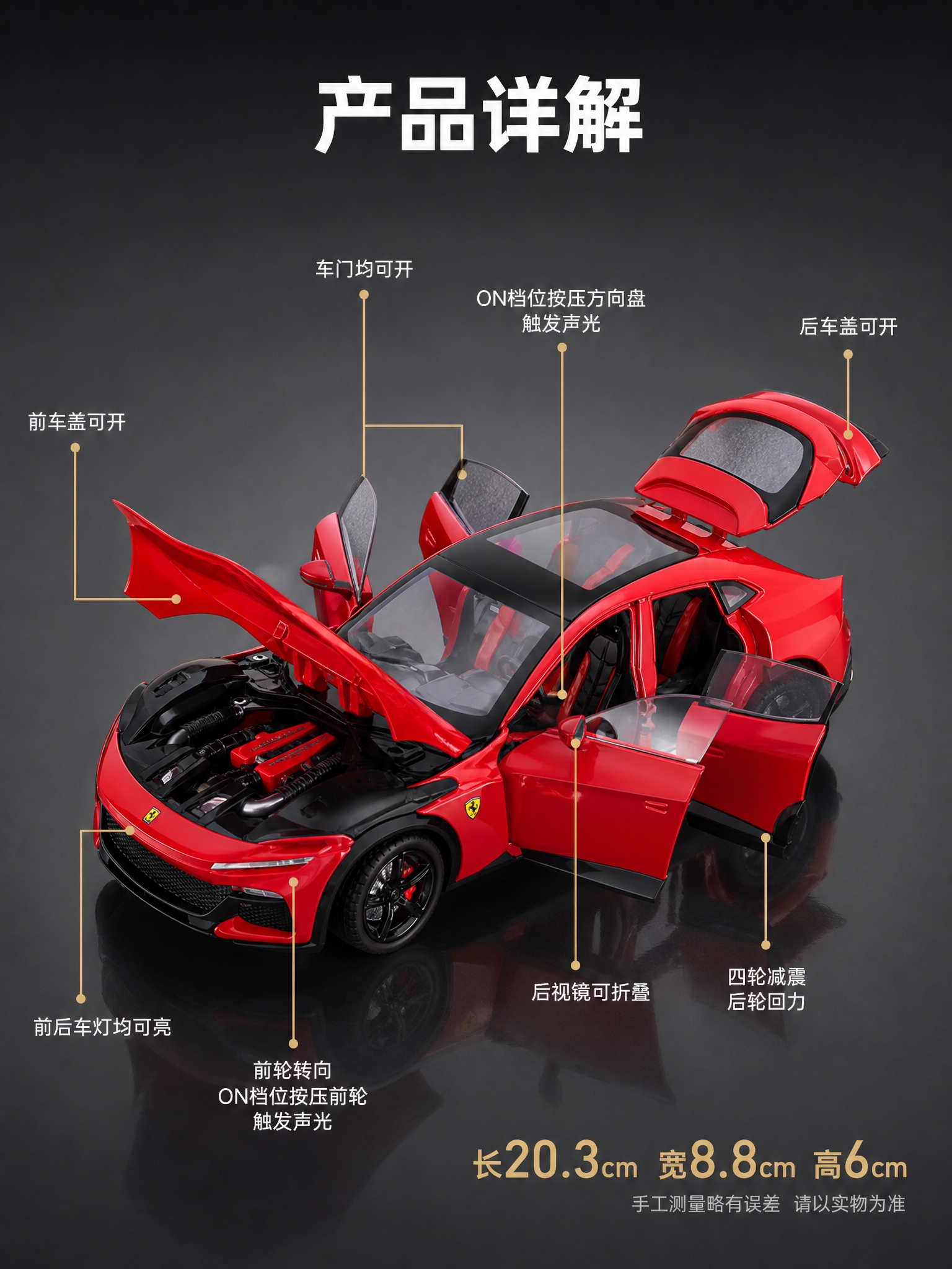 [商品] 使用【图9】红色车模全开结构图；保留红色普桑瑞合金车… - 图片创意预览
