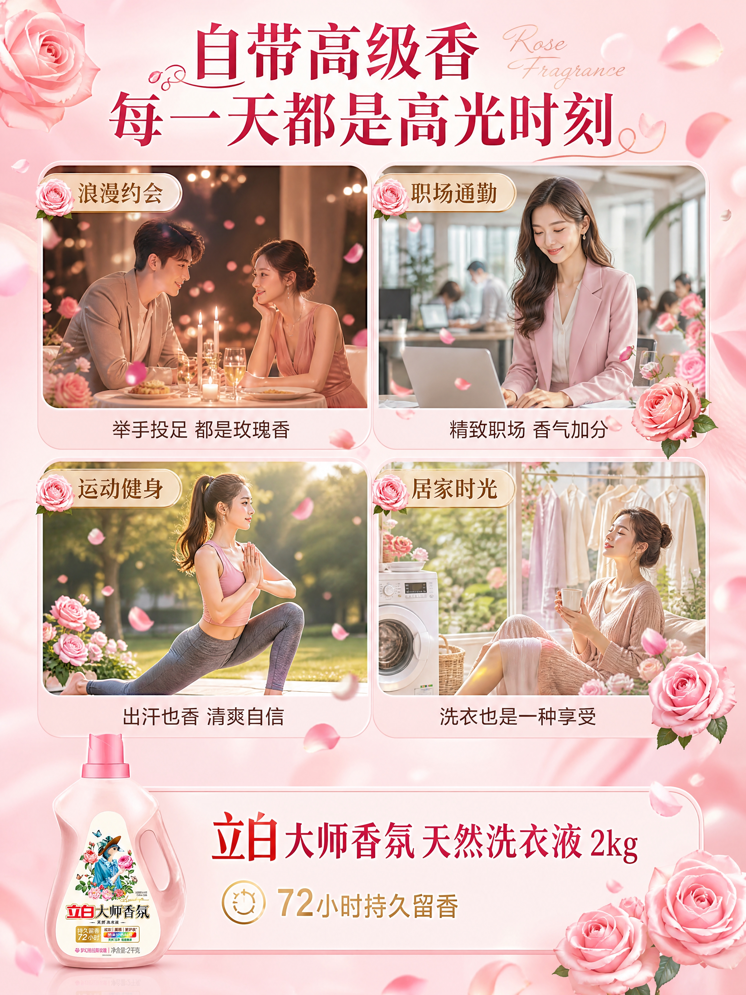 [商品] 使用【图1】立白大师香氛天然洗衣液（2kg粉色瓶装）… - 图片创意预览