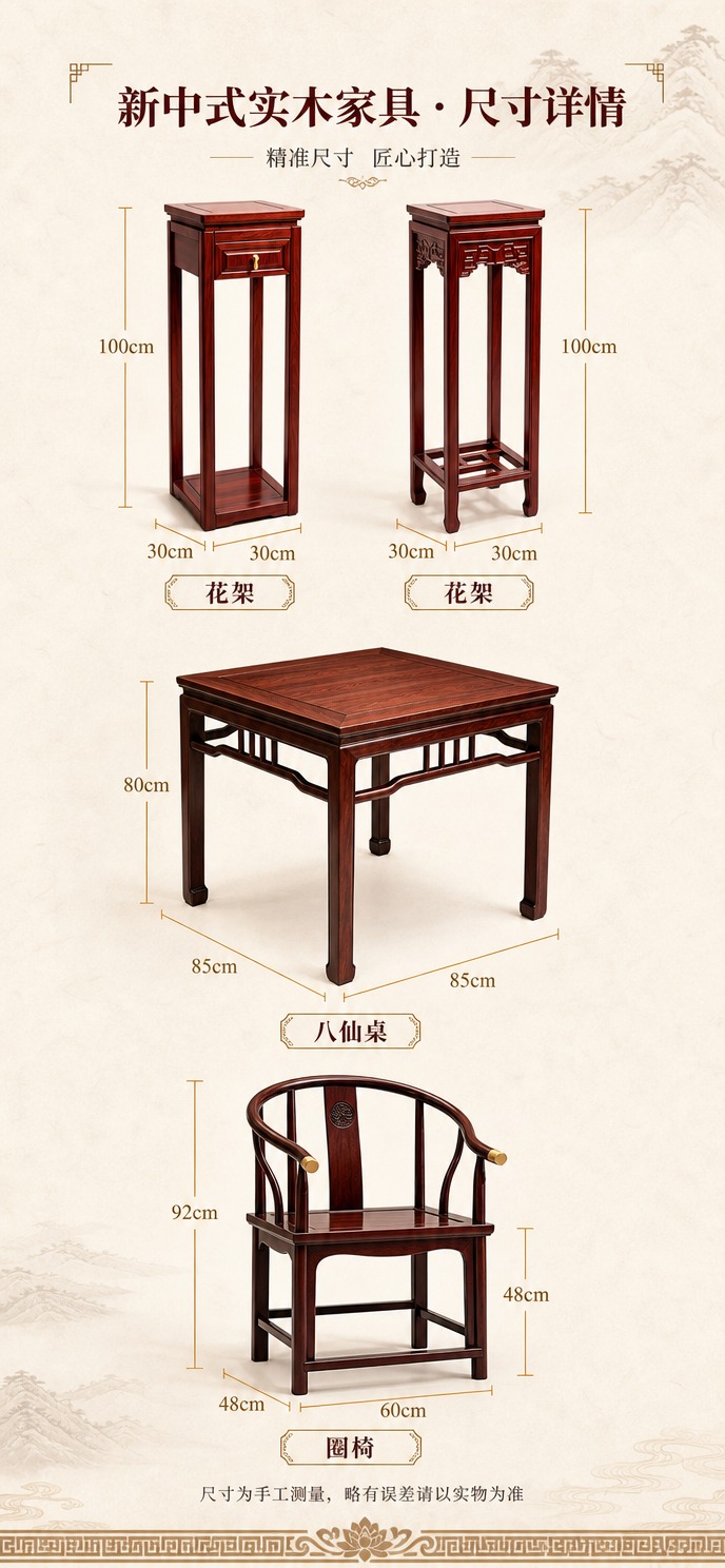 [商品] 使用【图1】带抽屉实木花架、【图9】竖棂格八仙桌（注… - 图片创意预览
