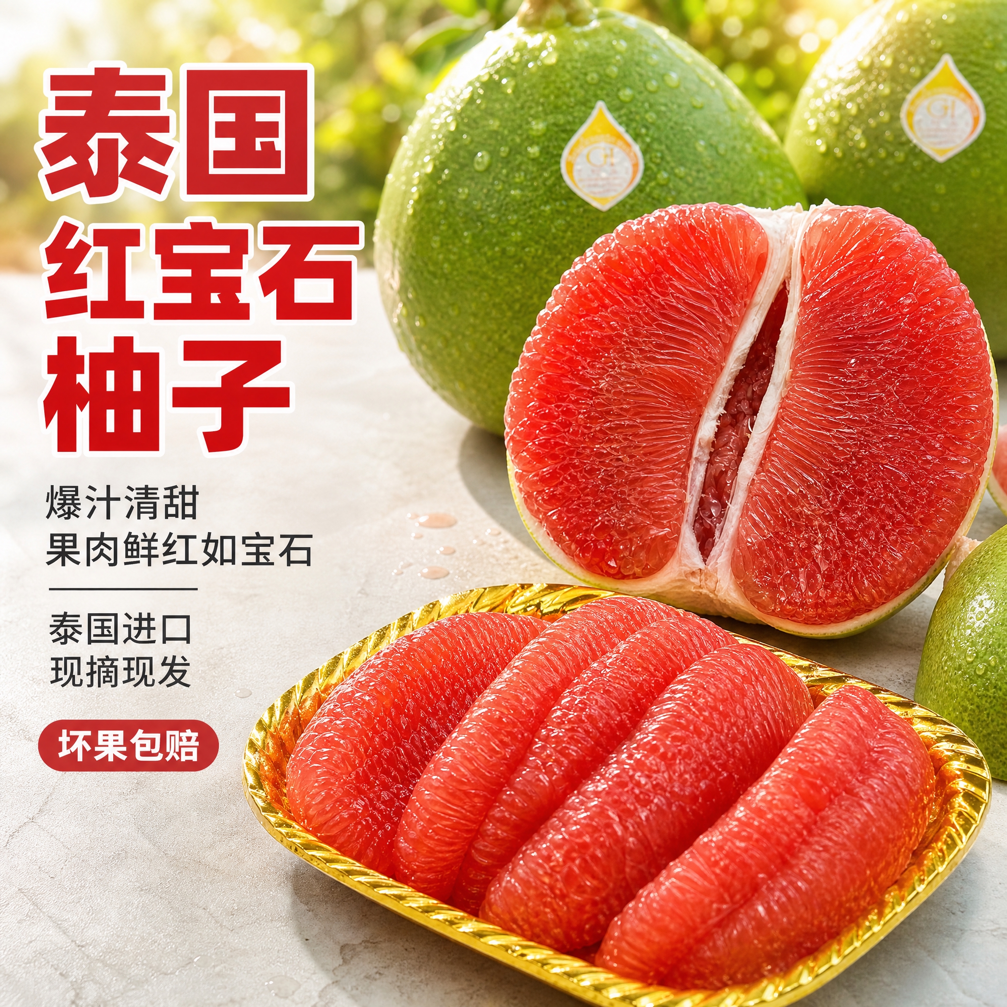 [主图-1] 泰国红宝石柚子首图 食欲诱惑与爆汁冲击 点击率型… - 图片创意预览