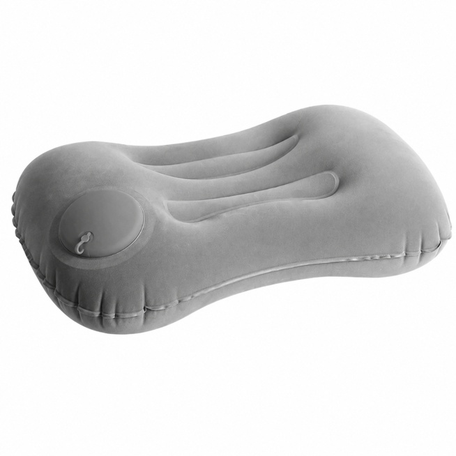 Based on the provided product image, generate an Amazon main image for a light gray inflatable pillo预览效果