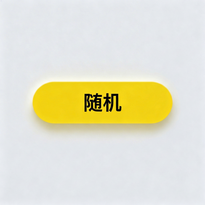 将图中的按钮颜色改为明亮的黄色，按钮上的“随机”文字颜色改为黑色，保持其他设计不变预览效果