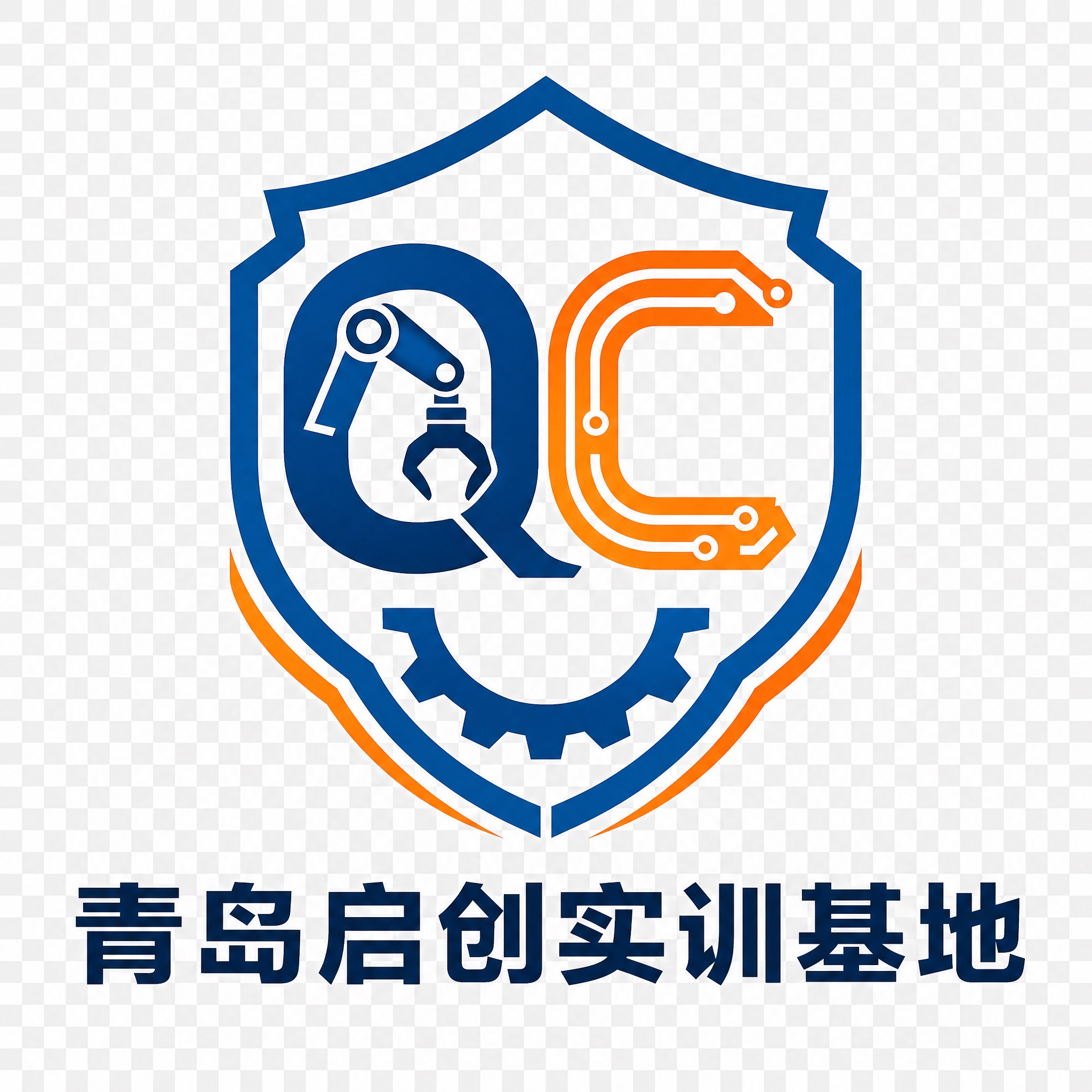极简现代风格Logo设计，图文组合标，品牌名称为"青岛启创实训… - 图片创意预览