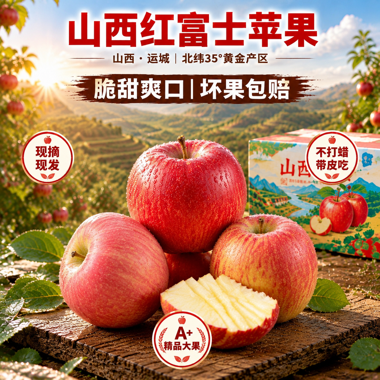 京东电商主图，800×800像素，1:1比例，广角远景拍摄山西… - 图片创意预览