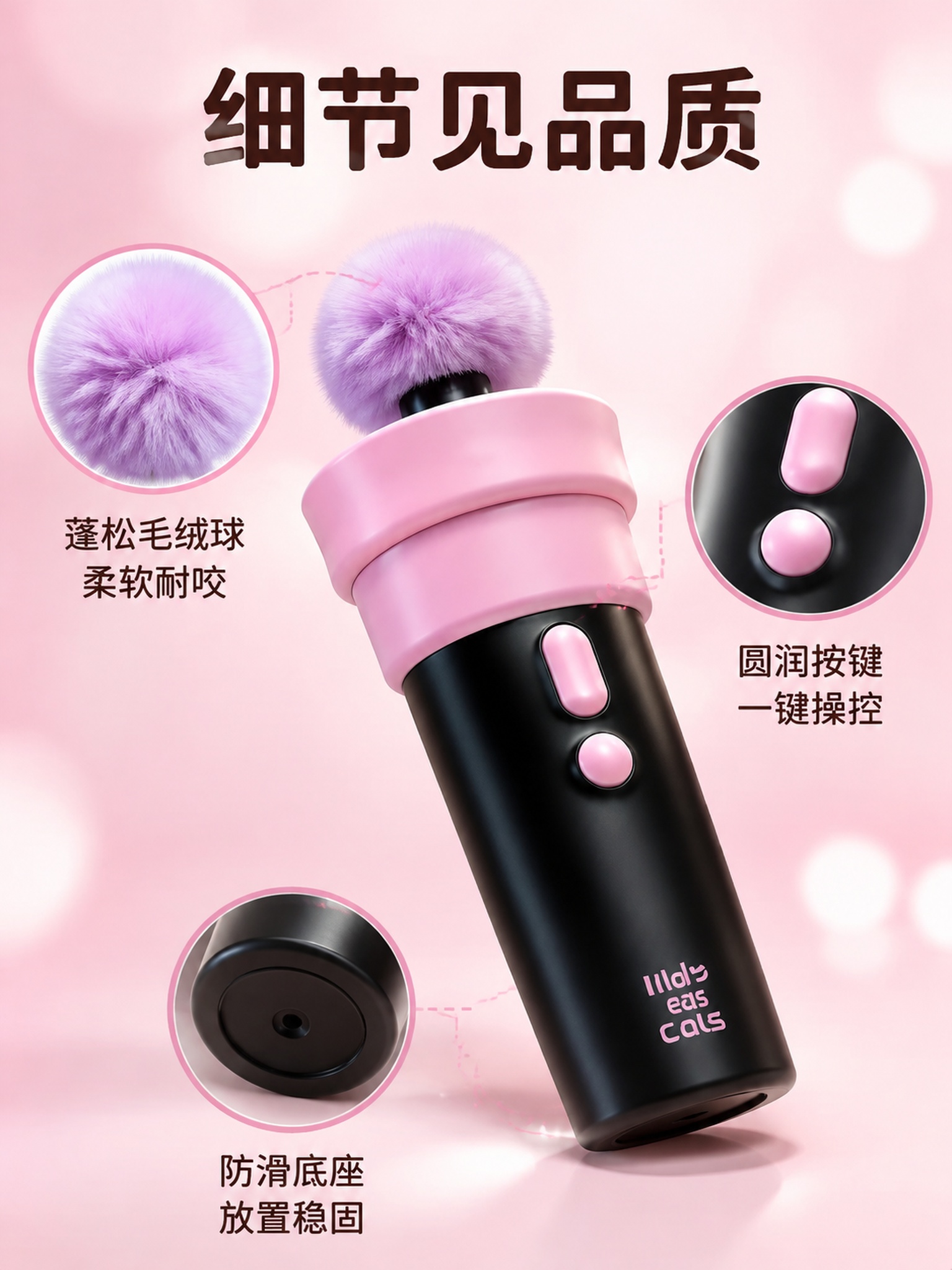 [主图-3] 电动逗猫器细节材质展示图 [氛围风格] 精致细节… - 图片创意预览