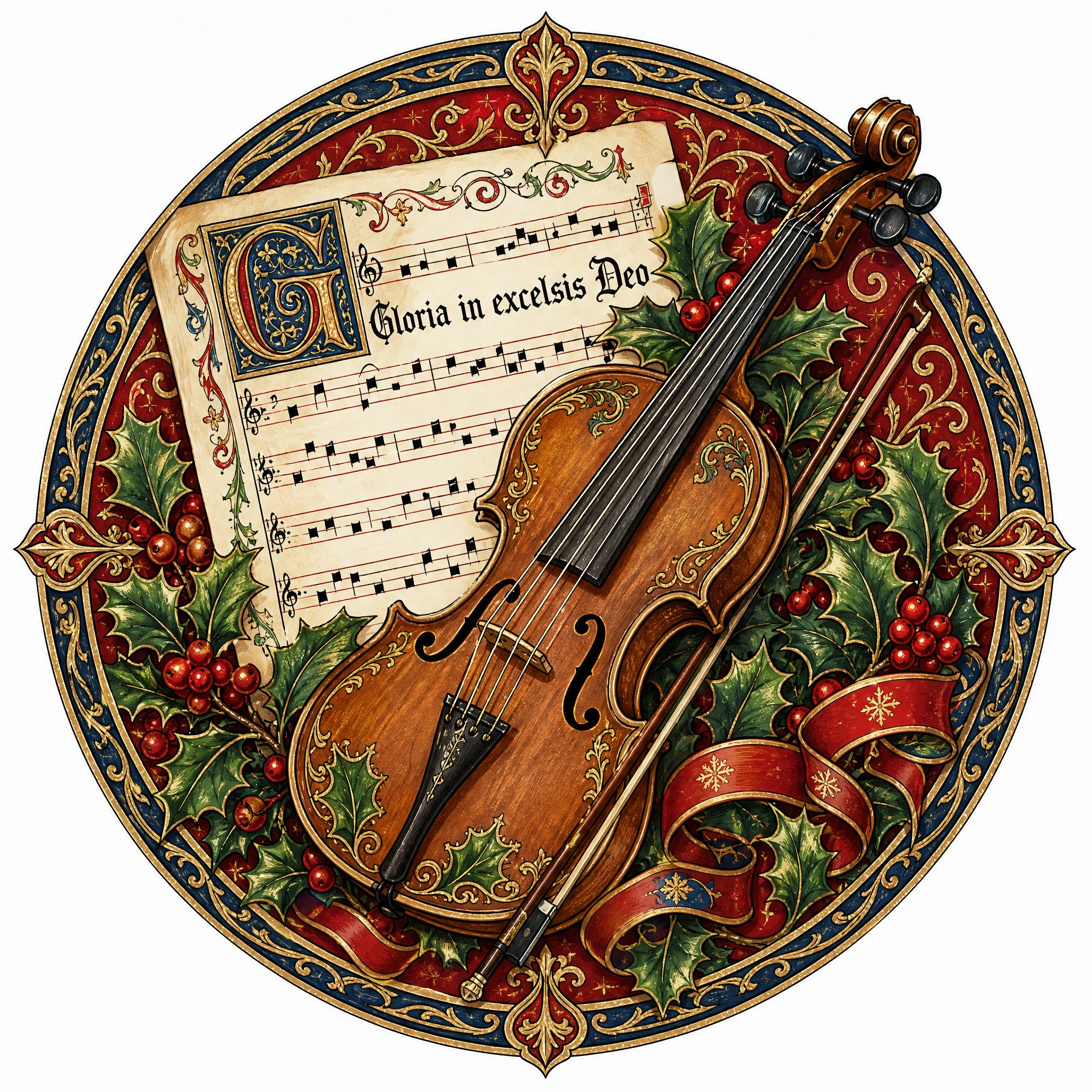 Christmas sticker, medieval ill… - 图片创意预览