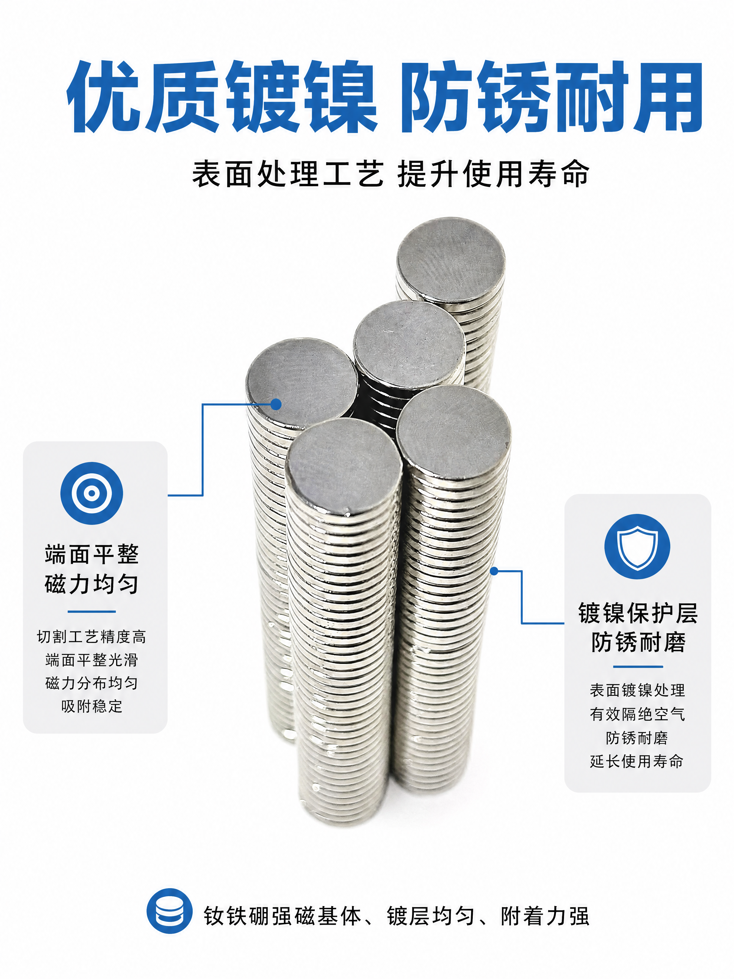 [商品] 使用【图4】强磁圆片磁铁柱形堆叠俯视角度；保留圆形端… - 图片创意预览