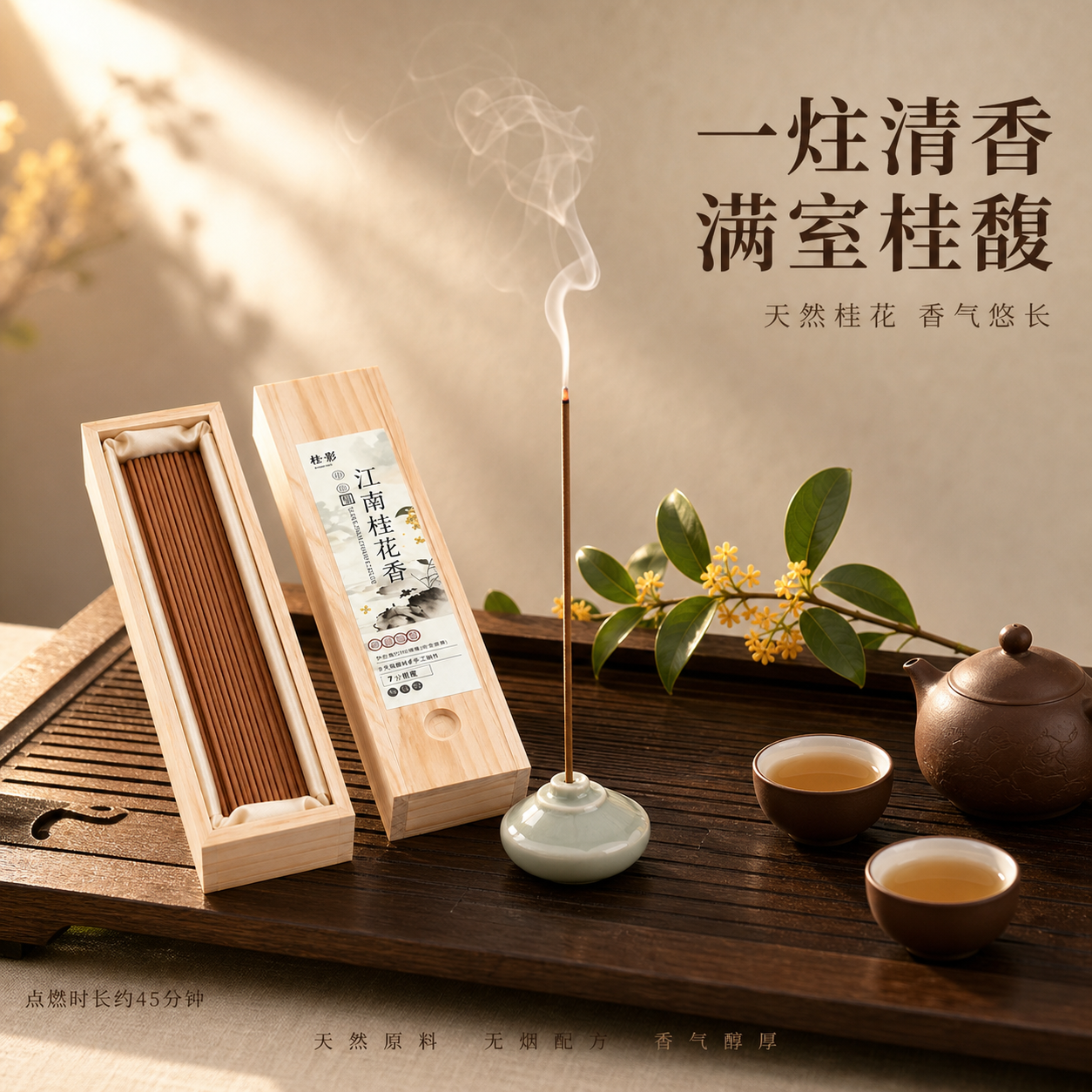 [主图-4] 使用场景与香氛体验-点燃线香氛围感展示。 [氛围… - 图片创意预览