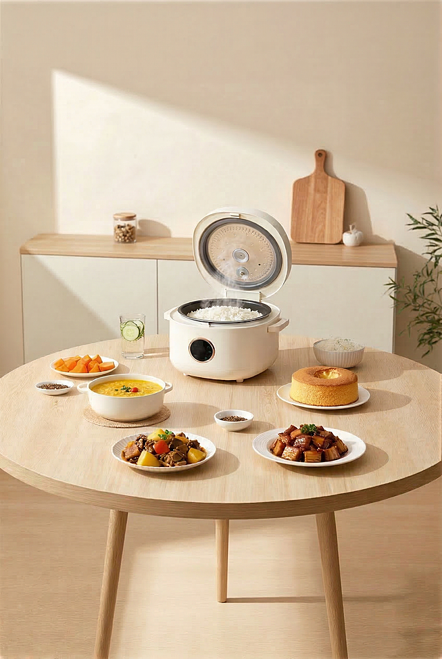 完全去除圆形餐桌三个木腿之间所有交叉的钢丝连接件，保持原地面材质和颜色不变，保持桌面所有餐食和整体场景不变，保持光影自然协调