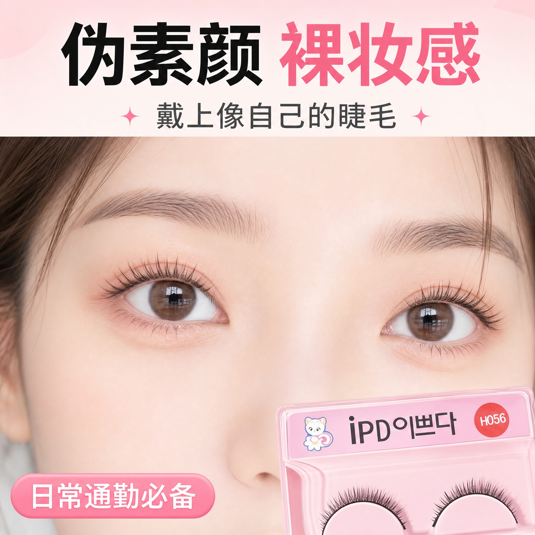[主图-3] 韩系伪素颜上眼效果展示图。 [统一基调] 拼多多… - 图片创意预览
