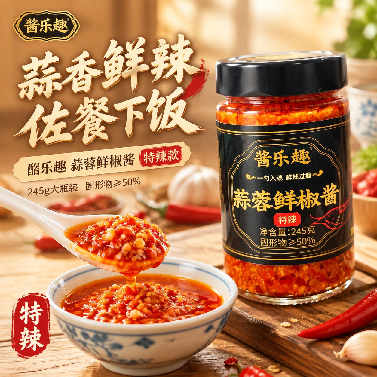 [主图-1] 首图点击率 蒜蓉鲜椒酱食欲诱惑主视觉 [统一基调… - 图片创意预览