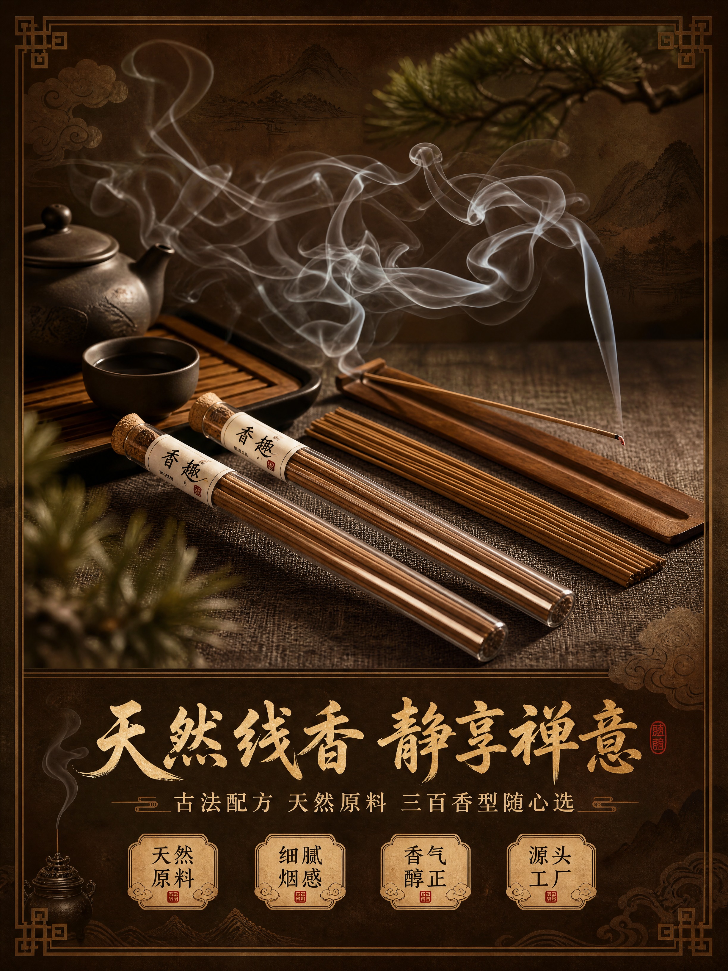 [商品] 使用【图1】香趣线香点燃场景图；商品处理：保留玻璃管… - 图片创意预览