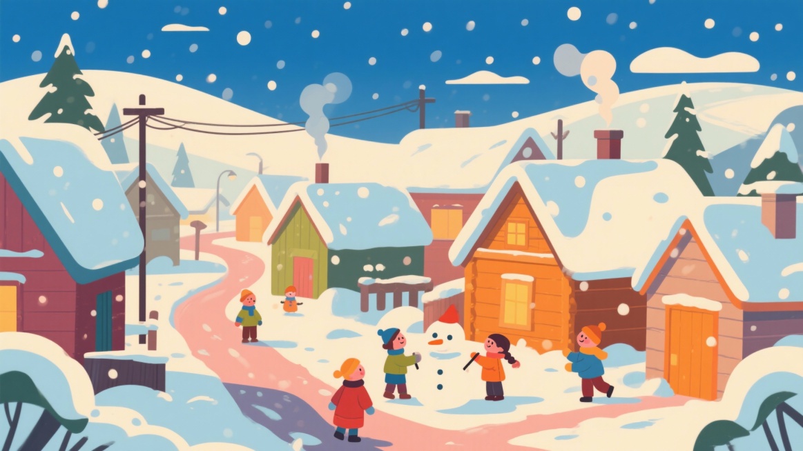 生成几个冬季插画预览效果