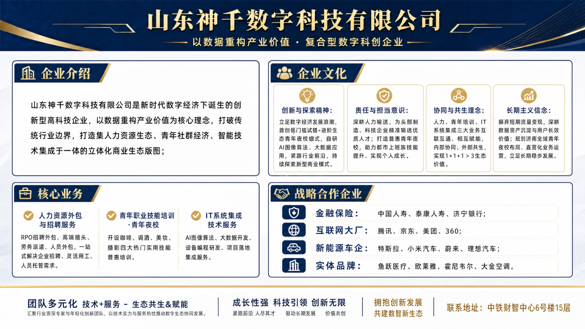 将展板最底部模糊区域修改，替换为清晰的文字：联系地址：中铁财智中心6号楼15层，保持整体藏青+金色的商务风格不变，颜色适配现有设计，文字清晰不模糊，其余内容保留不变预览效果