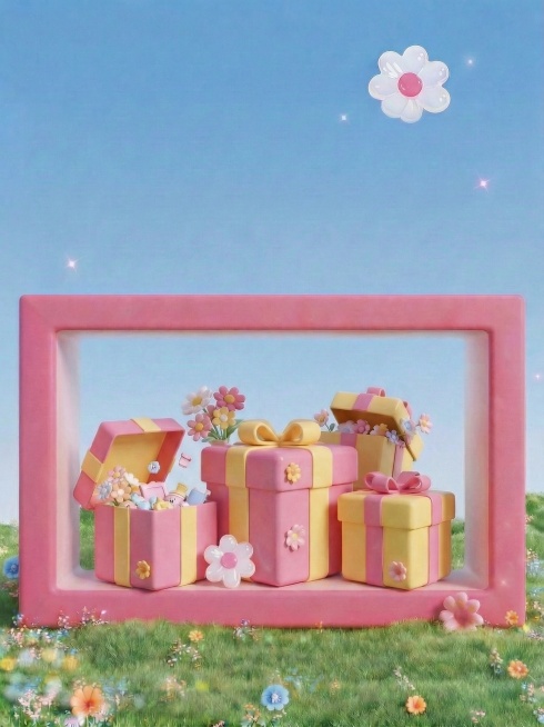 去掉粉色框左边的白色大花，去掉右边下面黄色的装饰物预览效果