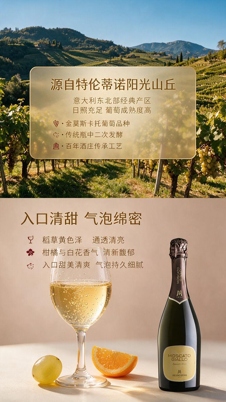 [商品] 使用【图1】美冠酒庄金莫斯卡托起泡甜白葡萄酒；保留瓶… - 图片创意预览