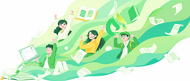 参考原图风格，重新生成，主色调改为清新绿，将人物年龄调整得更小一点