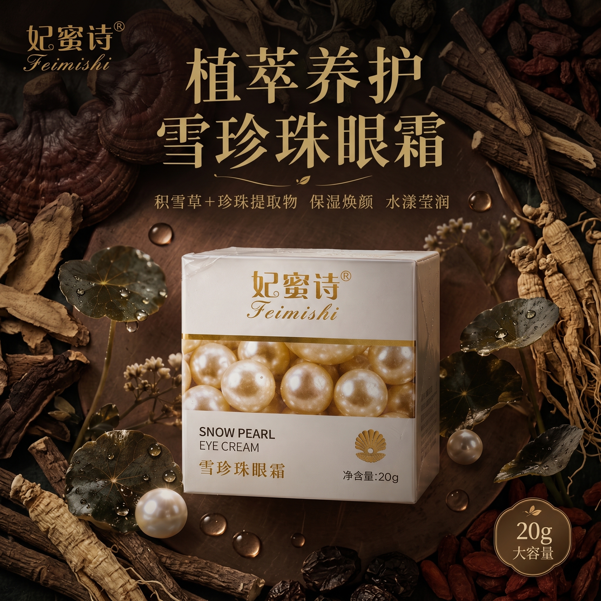 把图片改成1：1格式。背景改成中药材的偏暗的风格 - 图片创意预览