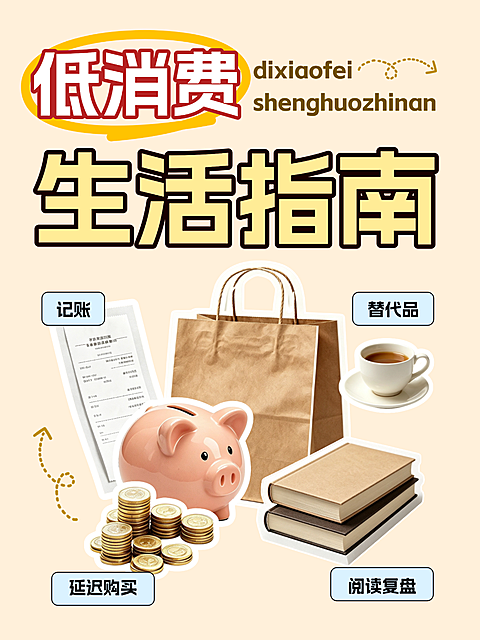 黄色低消费生活指南小红书笔记封面