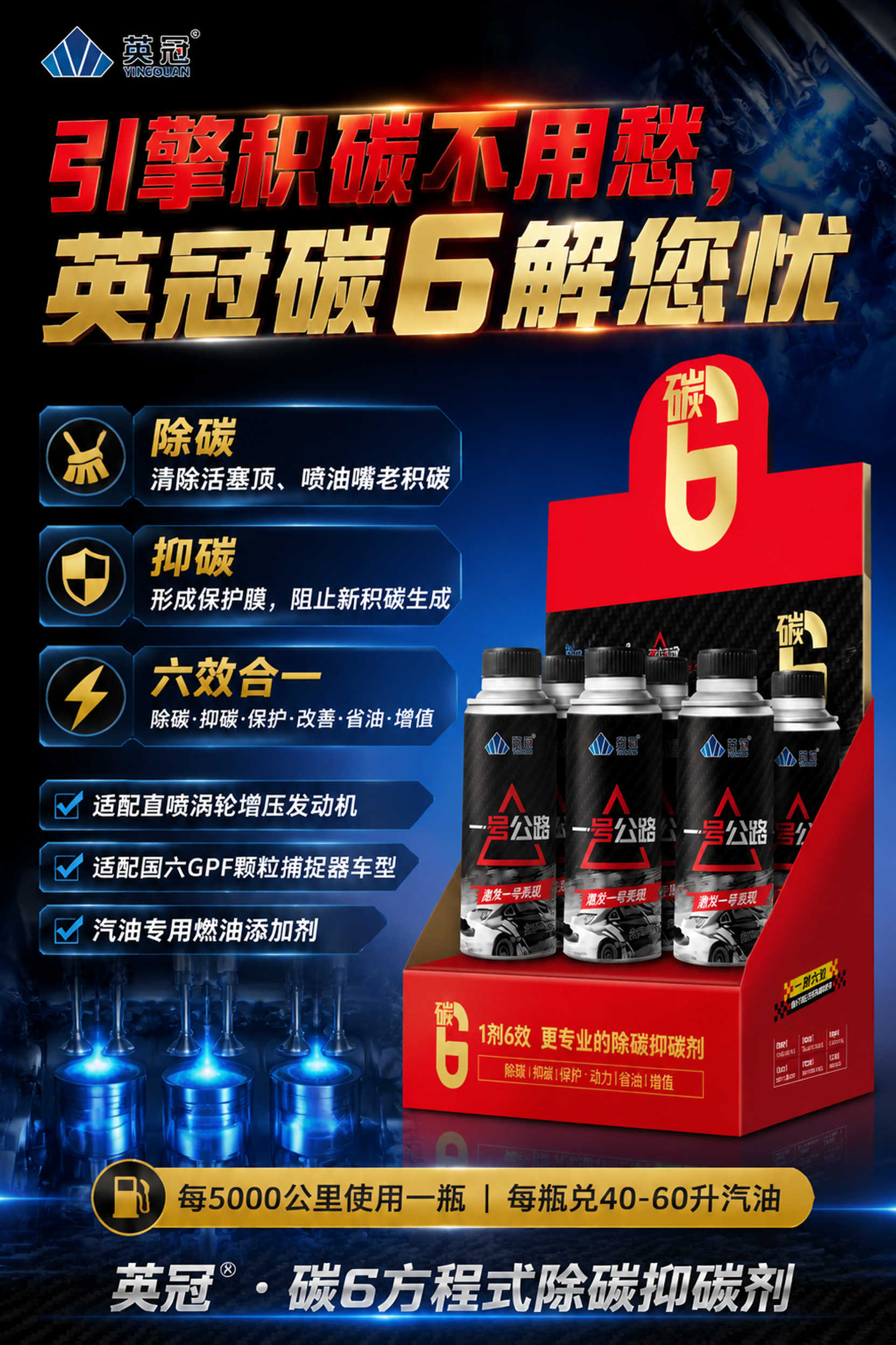 英冠碳6除碳抑碳剂KT板海报（工位展示型），竖版2:3比例，科… - 图片创意预览